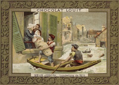 Sister Joseph helping to rescue people in the floods of 1875 by French School