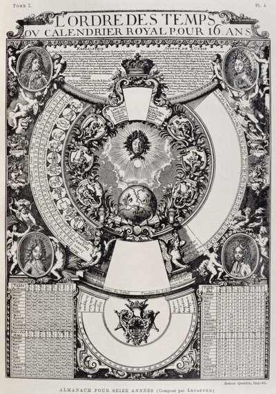 Sixteen years almanac designed by Lepautre by French School