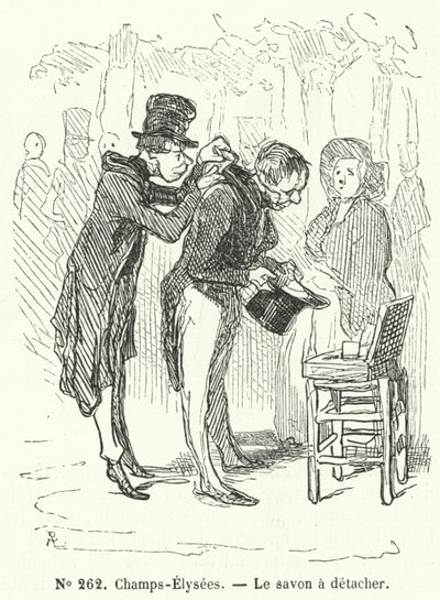 Soap Vendor on the Champs Elysees, Paris (engraving) by French School