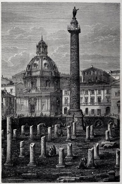 Square and Column of Trajan and Ulpian Basilica - in 