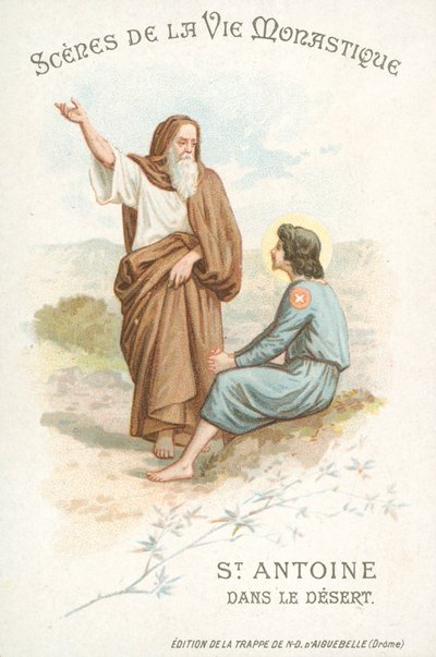 St Anthony the Great in the desert by French School
