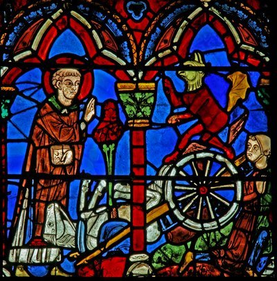 St Cheron Window: Heals a Charioteer Wounded in an Accident by French School