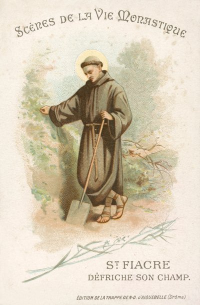 St Fiacre clearing his field by French School