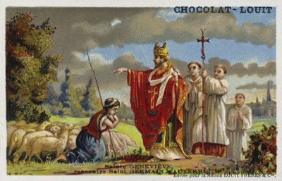 St Genevieve Meeting St Germanus of Auxerre, 429 by French School