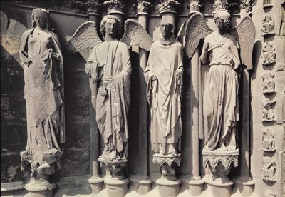 St. Nicasius with angels, Jamb figures from the west portal by French School