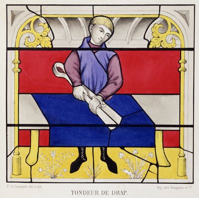 Stained Glass Showing a Sheer of Sheets, Church of Our Lady of Semur by French School