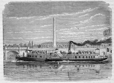 Steam Boat (Wheeled) Intended to Do the Omnibus Service on the Seine in Paris During the World Exposition of 1867 by French School