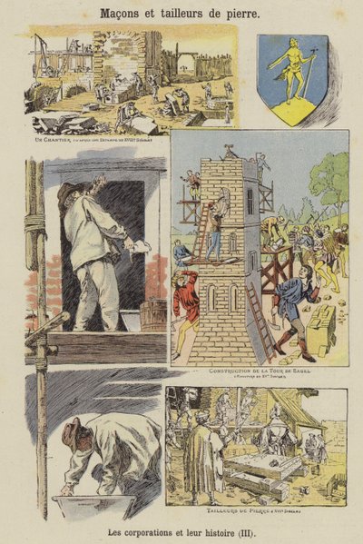 Stonemasons and Bricklayers by French School