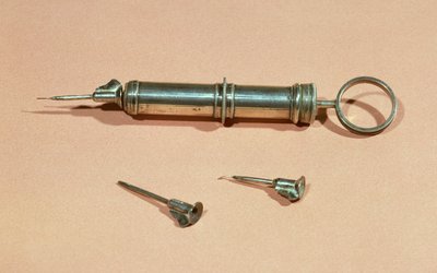 Syringe invented by Charles-Gabriel Pravaz in 1853 with various needles by French School
