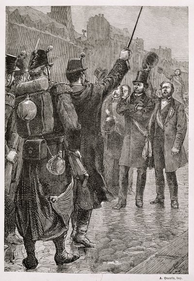 The Arrest of Victor Schoelcher (1804-93) at the Saint-Antoine Barricade, 4th December 1851 by French School