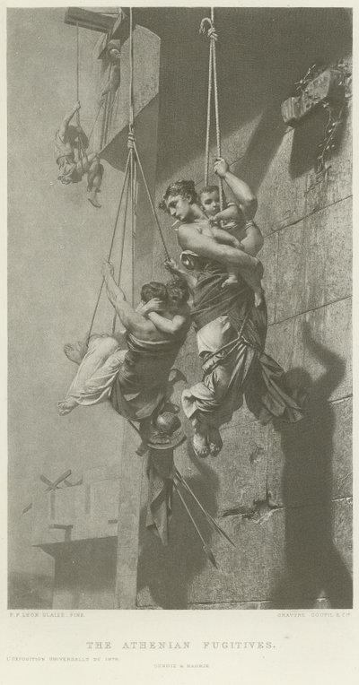 The Athenian Fugitives (engraving) by French School