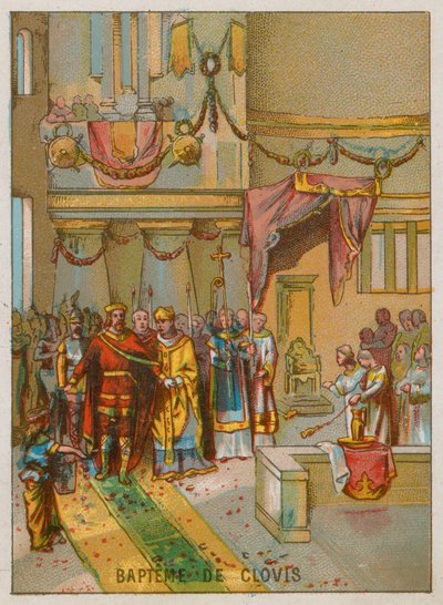 The Baptism of King Clovis by French School