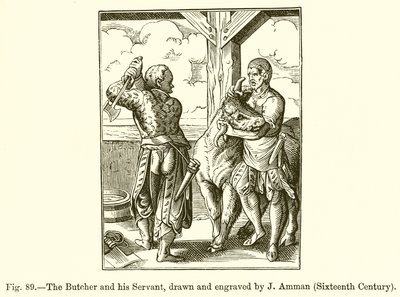 The Butcher and His Servant by French School
