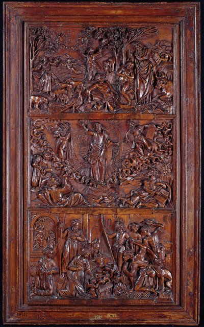 The Credo, Panel I: The Creation of the World, Transfiguration, Annunciation and Nativity, 1587 by French School