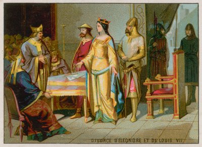The Divorce of Eleanor of Aquitaine and Louis VII by French School