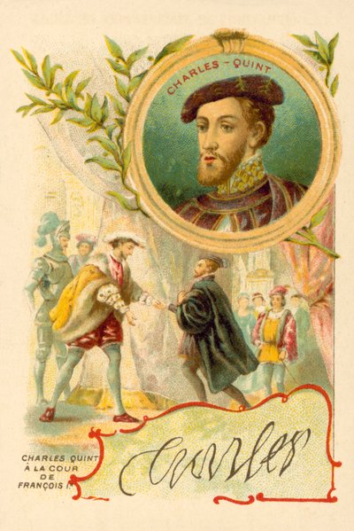 The Emperor Charles V at the Court of Francis I of France by French School