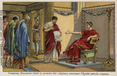 The Emperor Constantine Establishing the First Religious Laws Concerning Equality Between Faiths by French School