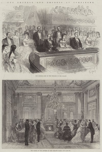 The Emperor and Empress at Compiegne by French School