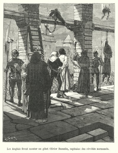 The English preparing to execute Olivier Basselin, leader of the Norman revolt by French School
