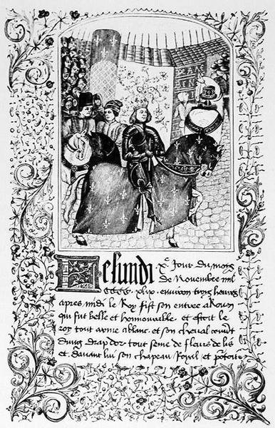 The Entry of Charles VII (1403-61) into Rouen in 1450 (illustration from Science and Literature in the Middle Ages and the Renaissance) by French School