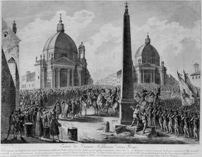 The Entry of the French Army into Rome led by Marshal Berthier, 15th February 1798 by French School