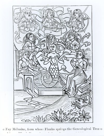 The Fay Melusine, from Whose Flanks Springs the Genealogical Tree of Kings and Emperors, Illustration from Science and Literature in the Middle Ages and Renaissance by French School