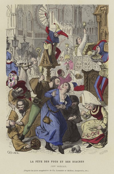 The Feast of Fools and Deacons, 14th Century by French School