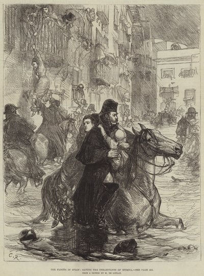 The Floods in Spain, Saving the Inhabitants of Murcia by French School