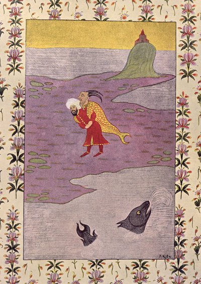 The Fourth trip of Sinbad, illustration for Sinbad the Sailor, from The Arabian Nights, 1895 by French School