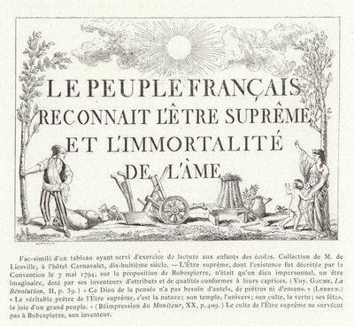 The French People Recognise the Supreme Being and the Immortality of the Soul by French School