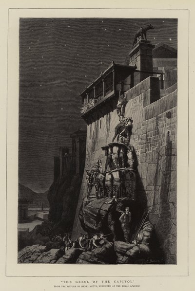 The Geese of the Capitol by French School