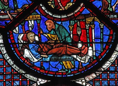 The Good Samaritan Window: The Samaritan Tends the Wounded Man by French School