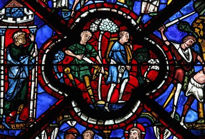 The Good Samaritan Window: Thieves Attack the Traveller by French School