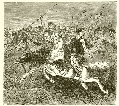 The Huns Charging by French School