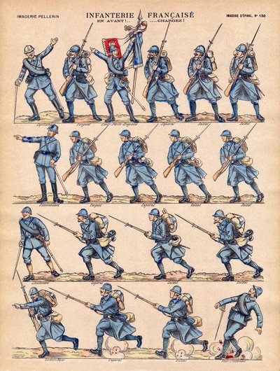 The Infantry of the French Army loading. Imaging of Epinal, beginning of the 20th century. by French School