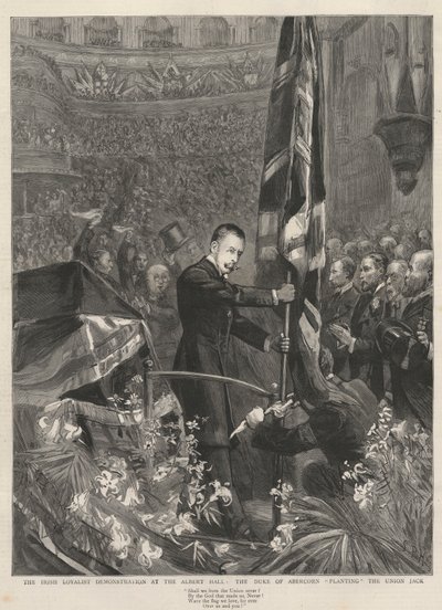 The Irish Loyalist Demonstration at the Albert Hall by French School