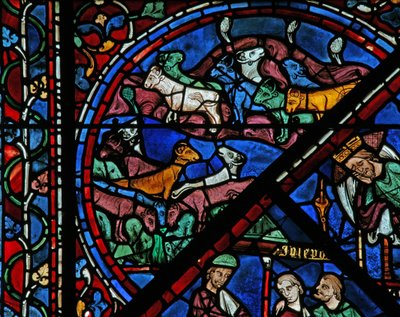 The Joseph Window: The Fat and Lean Cattle in the Dream by French School