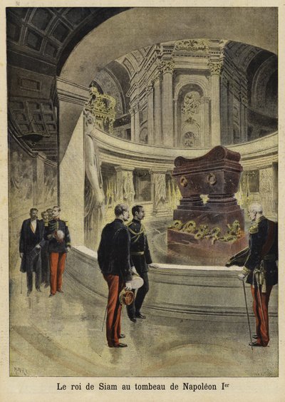 The King of Siam Visiting the Tomb of Napoleon I, Paris, 1897 by French School