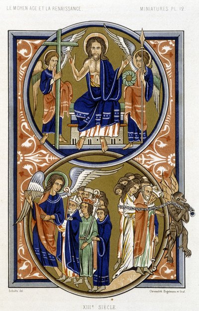 The Last Judgment - Facsimile of a Miniature of the Psalter of St Louis by French School