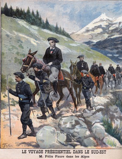 The Presidential Voyage in the Southeast - French President Felix Faure in the Alps by French School