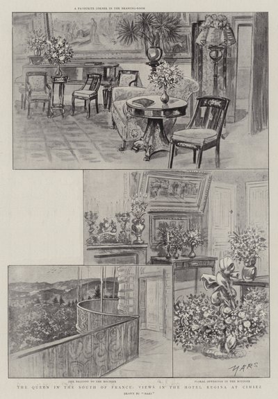 The Queen in the South of France, Views in the Hotel Regina at Cimiez by French School