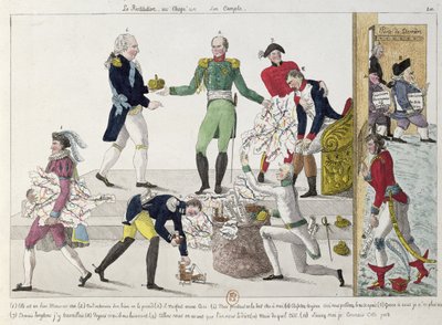 The Restoration or French Empire being divided up after Waterloo, 1815 by French School