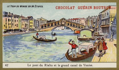 The Rialto Bridge and the Grand Canal of Venice by French School