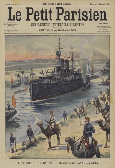 The Russian Baltic Fleet Passing Through the Suez Canal by French School
