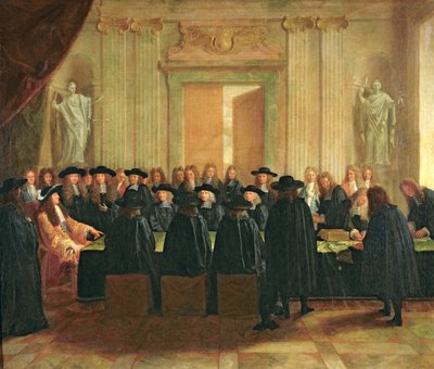 The Seal Held by Louis XIV before Members of the State Council and the Court of Appeal in 1672 by French School