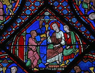 The St James Window: He Meets Filetus with His Magic Book by French School