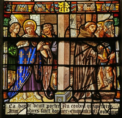 The St Louis Window: Louis Performs Penance and Gives Alms to the Monks by French School