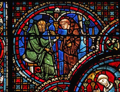 The St Lubin Window: St Avit Gives Back Lubin the Keys to the Cellar by French School