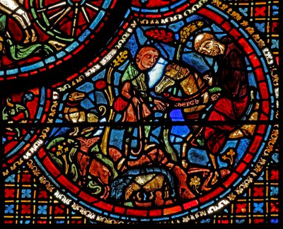The St Lubin Window: His Education - A Monk Gives Him a Belt with an Inscribed Alphabet by French School