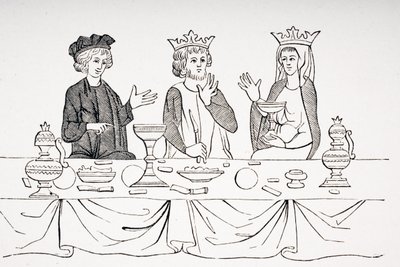 The Table of a Baron in the 13th Century, after a miniature from 